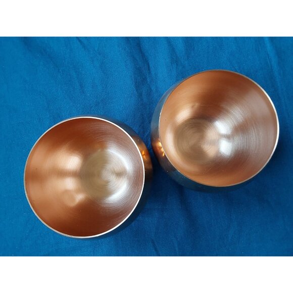 Pair copper rolypoly glasses for Moscow Mule vintage 1970s Coppercraft Guild - Picture 3 of 10